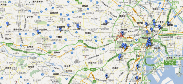 東京文房具店MAP